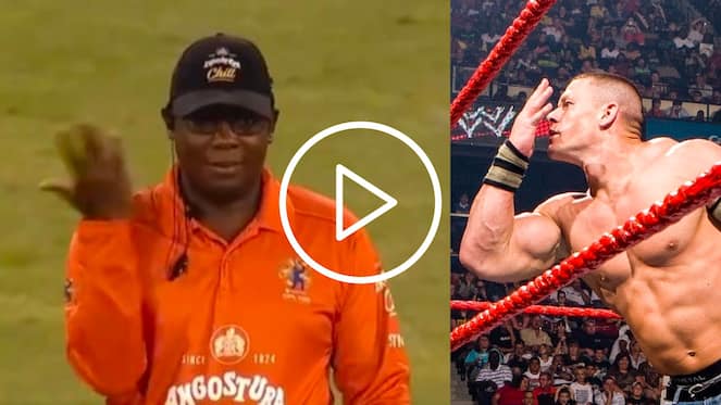 [Watch] 'You Can't See Me' - CPL 2023 Umpire Channels Inner John Cena